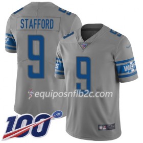 Camiseta Hombre NFL Detroit Lions Matthew Stafford 9 Nike Gris 100th